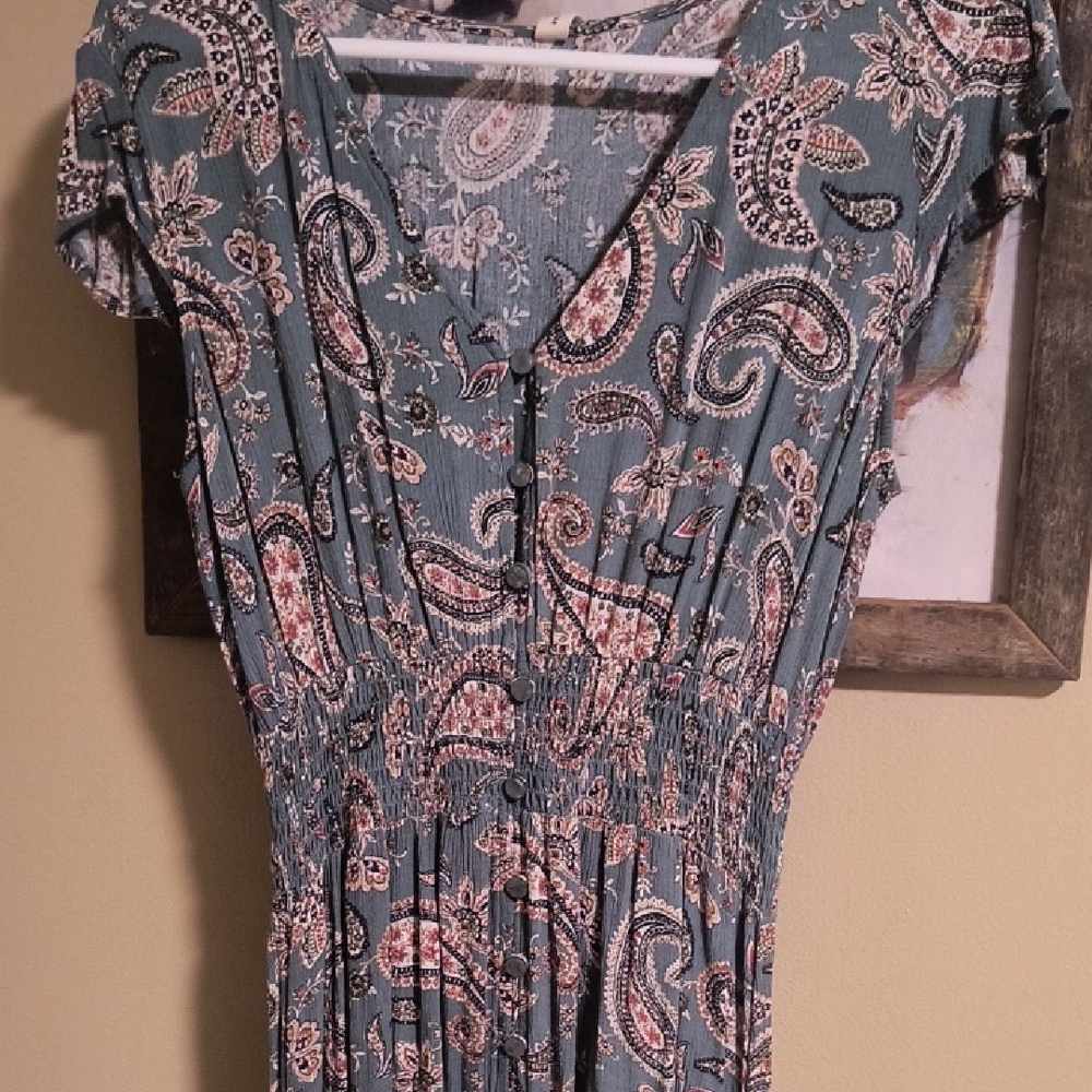 BeBop Blue Paisley Maxi Dress